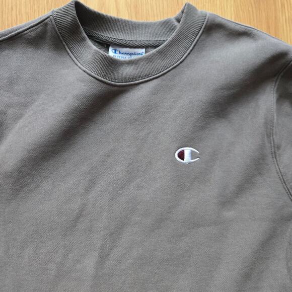 Champion Gray Embroidered Logo Crewneck Pullover Sweatshirt Unisex S Athletic - Picture 2 of 8